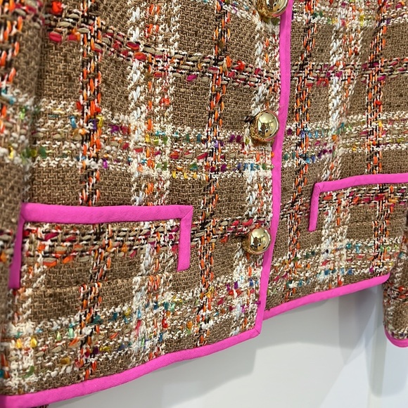 Kate Spade New York - Cute Blazer - Size 6 - Tweed Pink & Tan - Picture 4 of 10